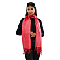 Pure Handloom Tasar Silk Dyed Stole | Red