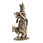 Brass Krishna Idol | Lord Krishna Brass Murti for Home Temple & Pooja Decor, BH11880