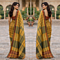 Gamcha saree, Check pattern multy color with Blouse piece