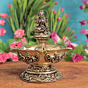 Goddess Lakshmi Brass Oil Lamp for Home Temple, Puja & Diwali Decoration KBH11969