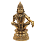 Brass Ayyappa Idol Medium Size 4 Inch Decorative Religious Statue for Home Temple & Gift BH12270