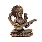 Mini Brass Saraswati Idol for Study Table, Home Temple & Gift BH12446