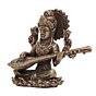 Mini Brass Saraswati Idol for Study Table, Home Temple & Gift BH12446