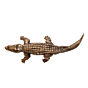Brass Crocodile Mini Figurine Showpiece for Home Decor & Gift, BH12396
