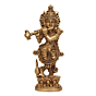 Lord Krishna Playing Flute Brass Murti BH11728