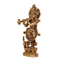 Lord Krishna Playing Flute Brass Murti BH11728