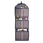 Handloom Cotton Wall Pocket - Decorative Grey Wall Organizer from West Bengal