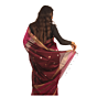 Wine Maroon Maheshwari Saree | Timeless Golden Elegance
