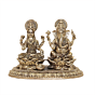 Brass Ganesha  Lakshmi Idol for Pooja Ganesh Laxmi Brass Murti for Home Temple BH11359