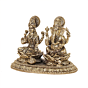 Brass Ganesha  Lakshmi Idol for Pooja Ganesh Laxmi Brass Murti for Home Temple BH11359