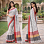 Gamcha saree White check with Blouse