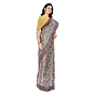 Tasar Dobby Silk Printed Saree | Multicolour