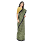 Tasar Dobby Silk Printed Saree | Green