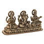 Decorative Brass Ganesha Lakshmi Saraswati Murti for Pooja & Diwali Decoration BH10036
