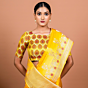 Pichhwai Handwoven Banarasi Silk Saree in Radiant Yellow