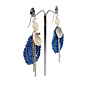 Crochet Shell Dangler Earrings | Blue