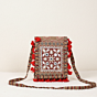 Red Embroidered Mobile Sling Purse