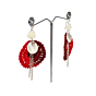 Crochet Shell Dangler Earrings | Maroon