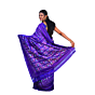 Pochampally Ikat All-Over Design Silk Saree Purple with Zari