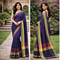 Gamcha saree Blue deep check with Blouse