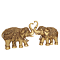 Large Brass Elephant Pair Wall Hanging BH11927
