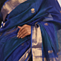 Royal Blue Maheshwari Silk Cotton Saree with Gold Zari Border