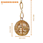 Handmade Cane Rattan Wicker Hanging Lampshade