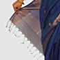 Royal Blue Maheshwari Silk Cotton Saree with Gold Zari Border