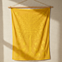 Yellow Applique Wall Tapestry with Tree & Motif Designs | Decorative Wall Hanging