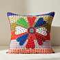 Multicolor Floral Embroidered Cushion Cover 