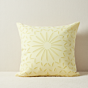 Pastel Yellow Applique Cutwork Cushion Cover 
