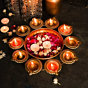 Diya Shape Flower Decorative Urli Bowl 