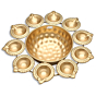 Diya Shape Flower Decorative Urli Bowl 