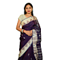 Authentic Kotpad Traditional Cotton Saree | Deep Blue with Tribal Accents & Woven Striped Pallu | Handwoven by Koraput Tribal Artisans