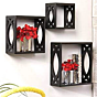 Santarms Wooden Wall Shelf Shelves for Living Room- Set of 3