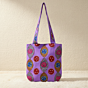 Purple Floral Hand Embroidery Tote Bag 