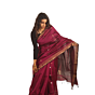 Wine Maroon Maheshwari Saree | Timeless Golden Elegance