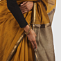 Elegant Mustard Gold Maheshwari Handloom Saree