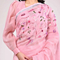Linen Embroidery Saree Half & Half Design with Plain Border & Running Blouse - 100 Count Premium Linen