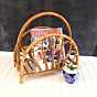 Stylish Rattan Cane Magazine Holder |Natural Finish | 43 x 22 x 42 cm