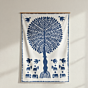  Applique Tree & Bird Tapestry | White Wall Hanging