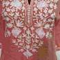 Women Embroidered Pure Cotton rust color short Kurta