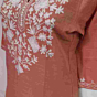 Women Embroidered Pure Cotton rust color short Kurta