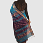 Regal Teal Maheshwari Silk Cotton Handloom Saree with Royal Purple Pallu and Gold Zari
