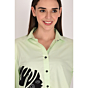 AWWRAT Womens Oversized Applique Patchwork Shirt , Green 