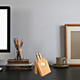 Handmade Wooden Pen Stand with Clock | 8x3x13 cm