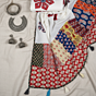 White Cotton Applique Patchwork Dupatta
