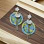 Crochet Shell Dangler Earrings | Blue