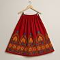 Ethnic Red Embroidered Skirt for Festive Wear