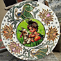 wooden lippan krishna mirror frame 